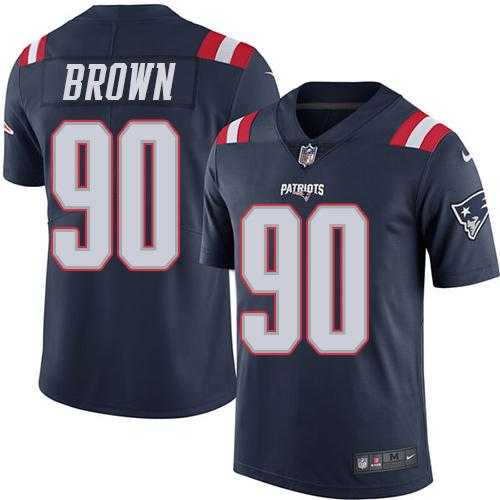 Nike Men & Women & Youth Patriots 90 Malcom Brown Navy Blue Color Rush Limited Jersey,We sell and wholesale Nike Men & Women & Youth Patriots 90 Malcom Brown Navy Blue Color Rush Limited Jersey on line form chian!